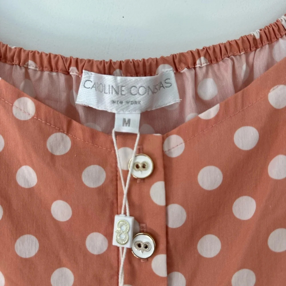 Caroline Constas Polka Dot Mini Dress NWT | Peach | Size Medium - Picture 5 of 7